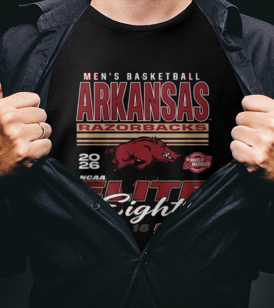 Arkansas Razorbacks Men's Basketball 2026 NCAA March Madness Elite Eight Bound T-Shirt