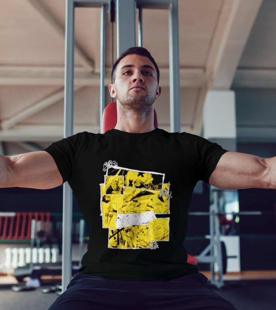 Gachiakuta Enjin Manga Panel Collage Yellow And Black Comic T-Shirt