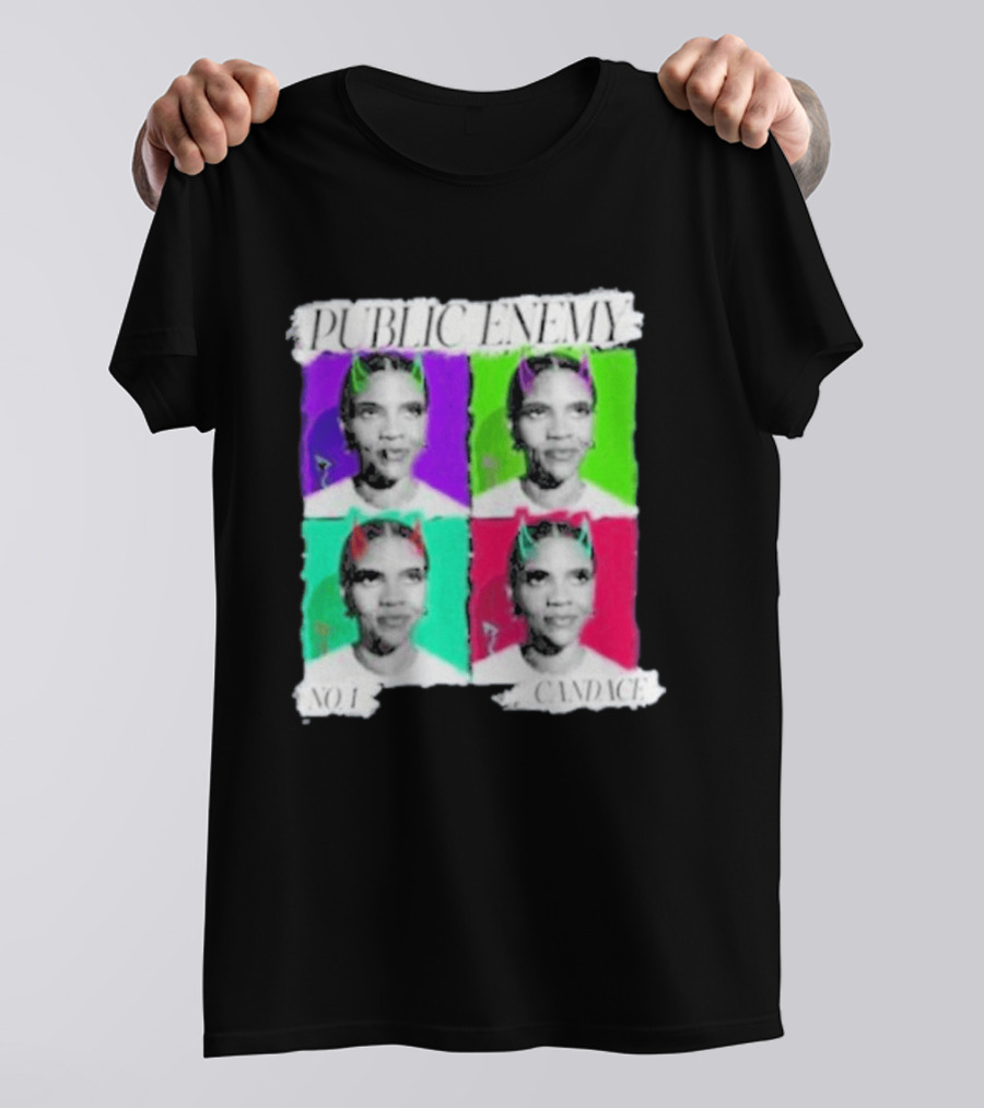 Candace Owens Public Enemy No 1 Pop Art Style Quad T-Shirt