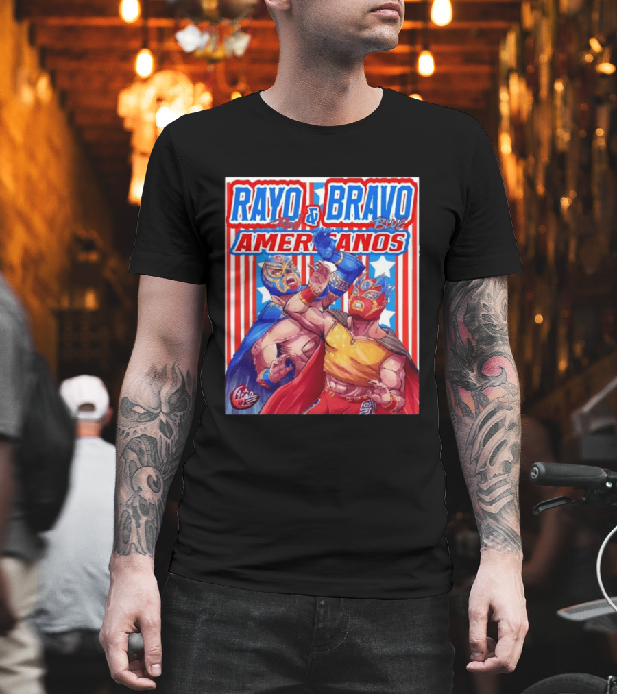 Rayo And Bravo Red Blue Americanos Wrestling Fan Favorite T-Shirt