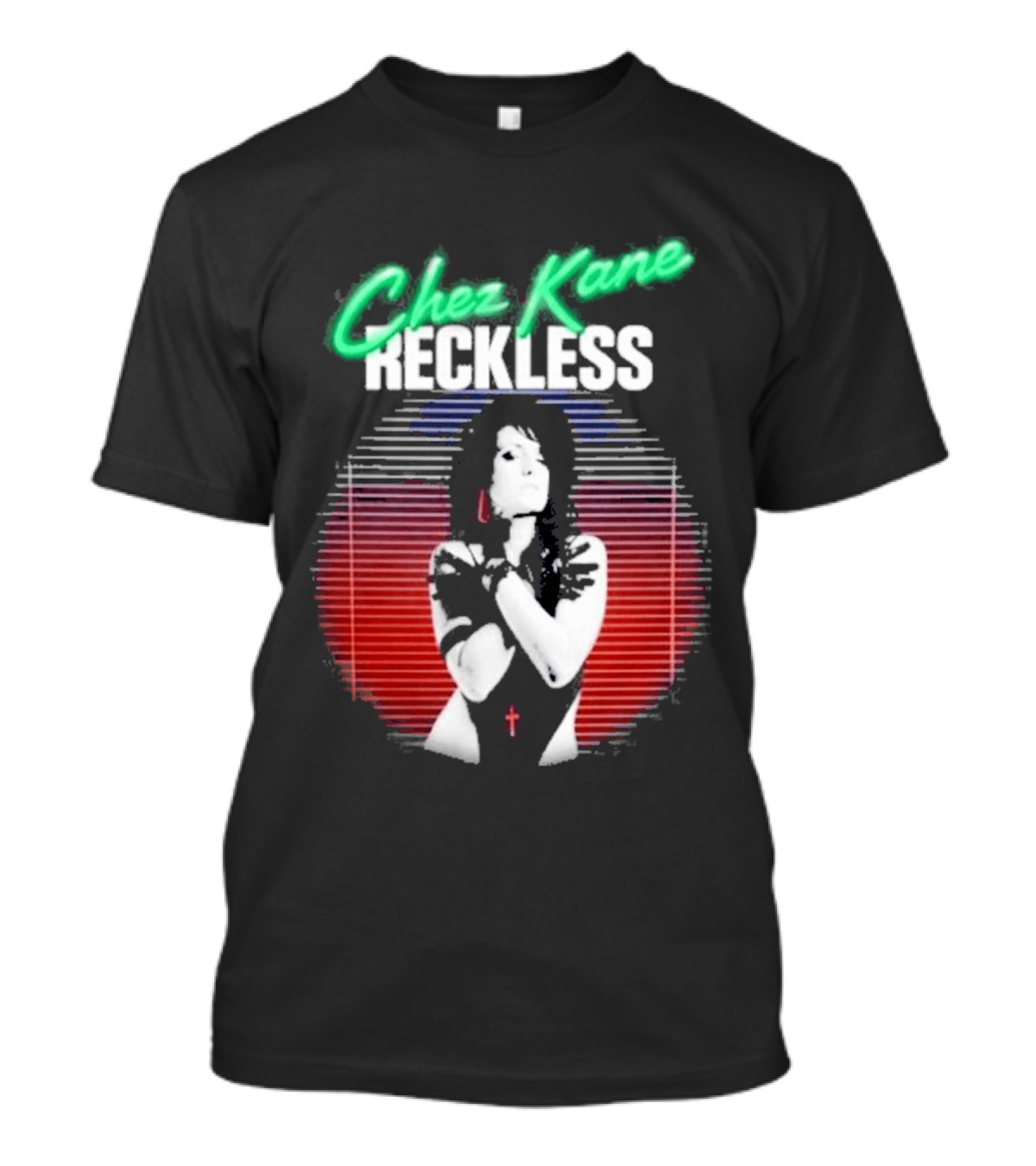 Chez Kane Reckless Punk Woman Retro 80s T-Shirt