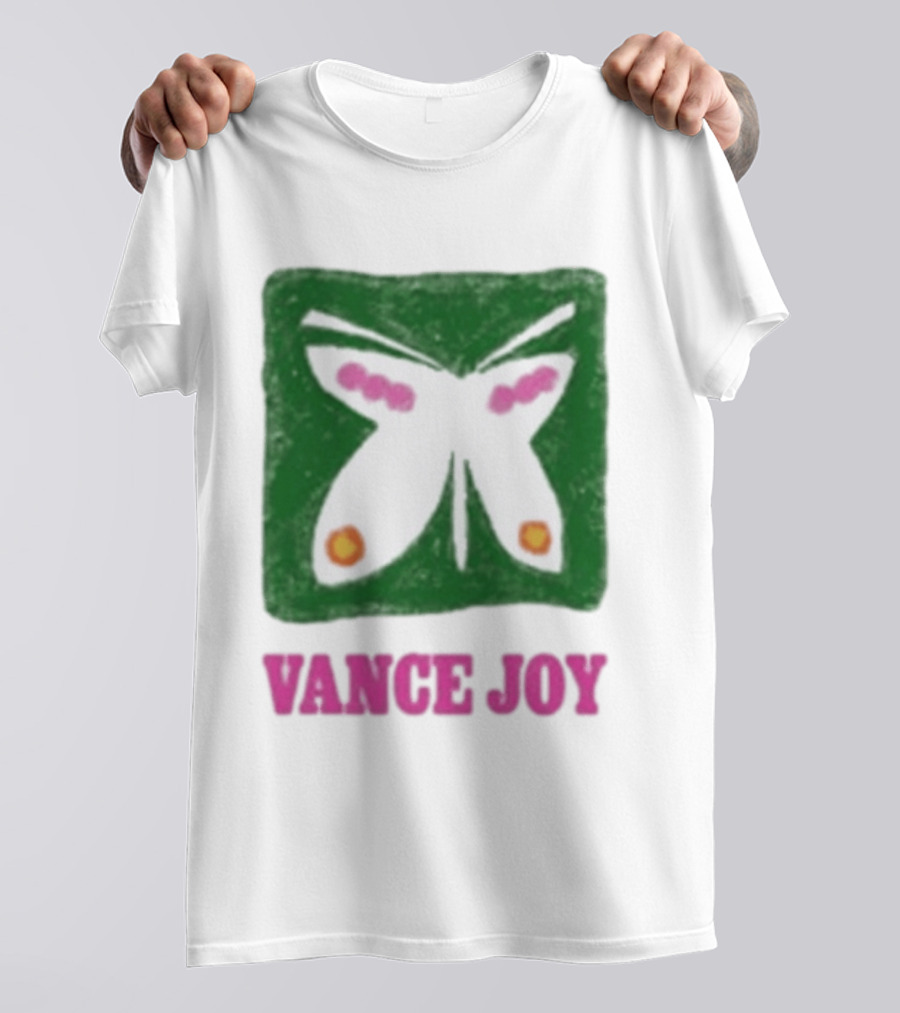 Vance Joy Butterfly Green Pink White T-Shirt