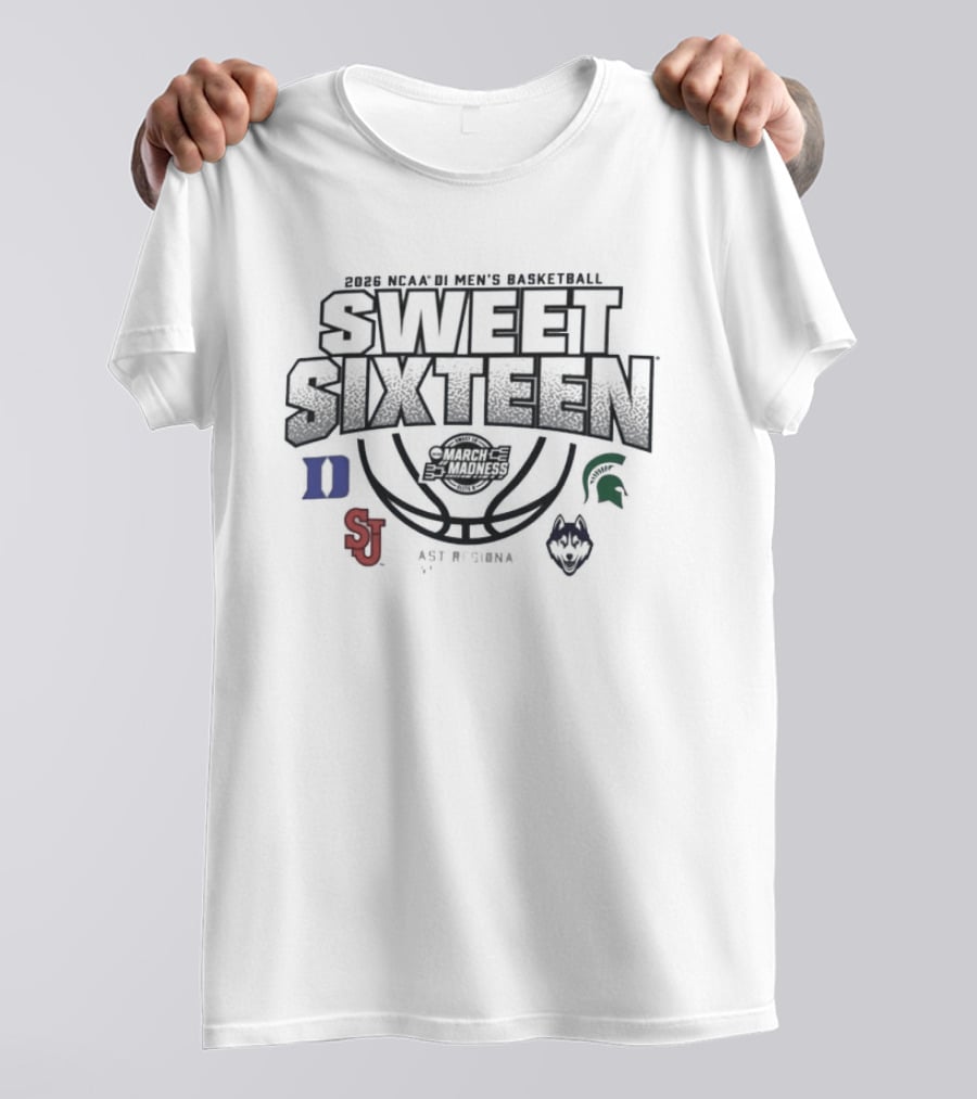NCAA DI Men's Basketball Sweet 16 March Madness East Regional 2026 Washington DC Spartan Huskies Blue Devils Red Storm T-Shirt