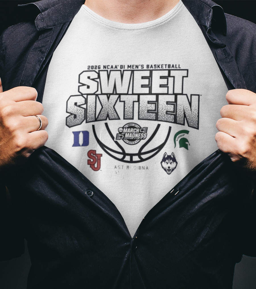 NCAA DI Men's Basketball Sweet 16 March Madness East Regional 2026 Washington DC Spartan Huskies Blue Devils Red Storm T-Shirt
