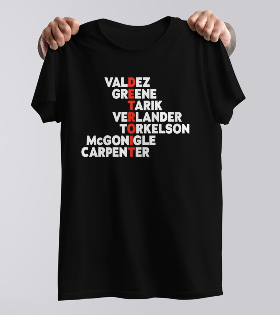 Detroit Tigers 2026 Valdez Greene Tarik Verlander Torkelson McGonicle Carpenter T-Shirt