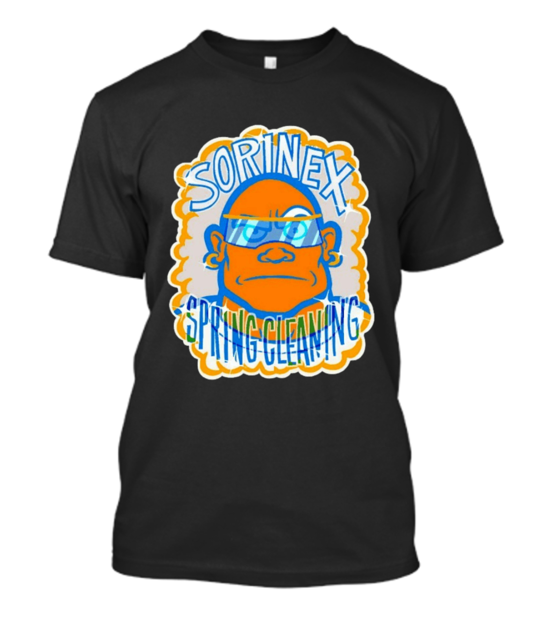 Sorinex Spring Cleaning Blue Orange Bold Character Head T-Shirt