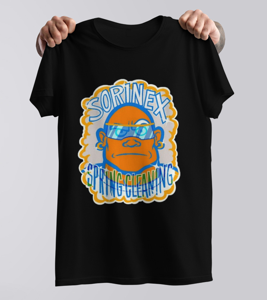 Sorinex Spring Cleaning Blue Orange Bold Character Head T-Shirt