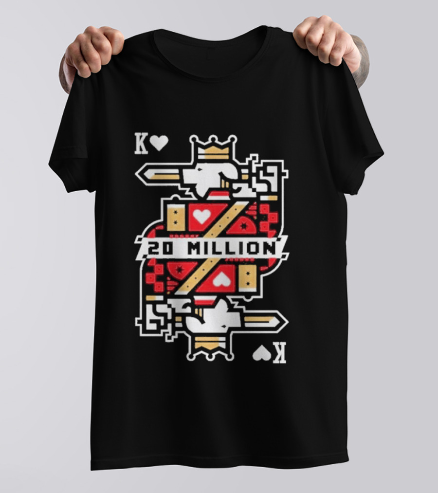 Technoblade 20 Million King Of Hearts Playing Card T-Shirt