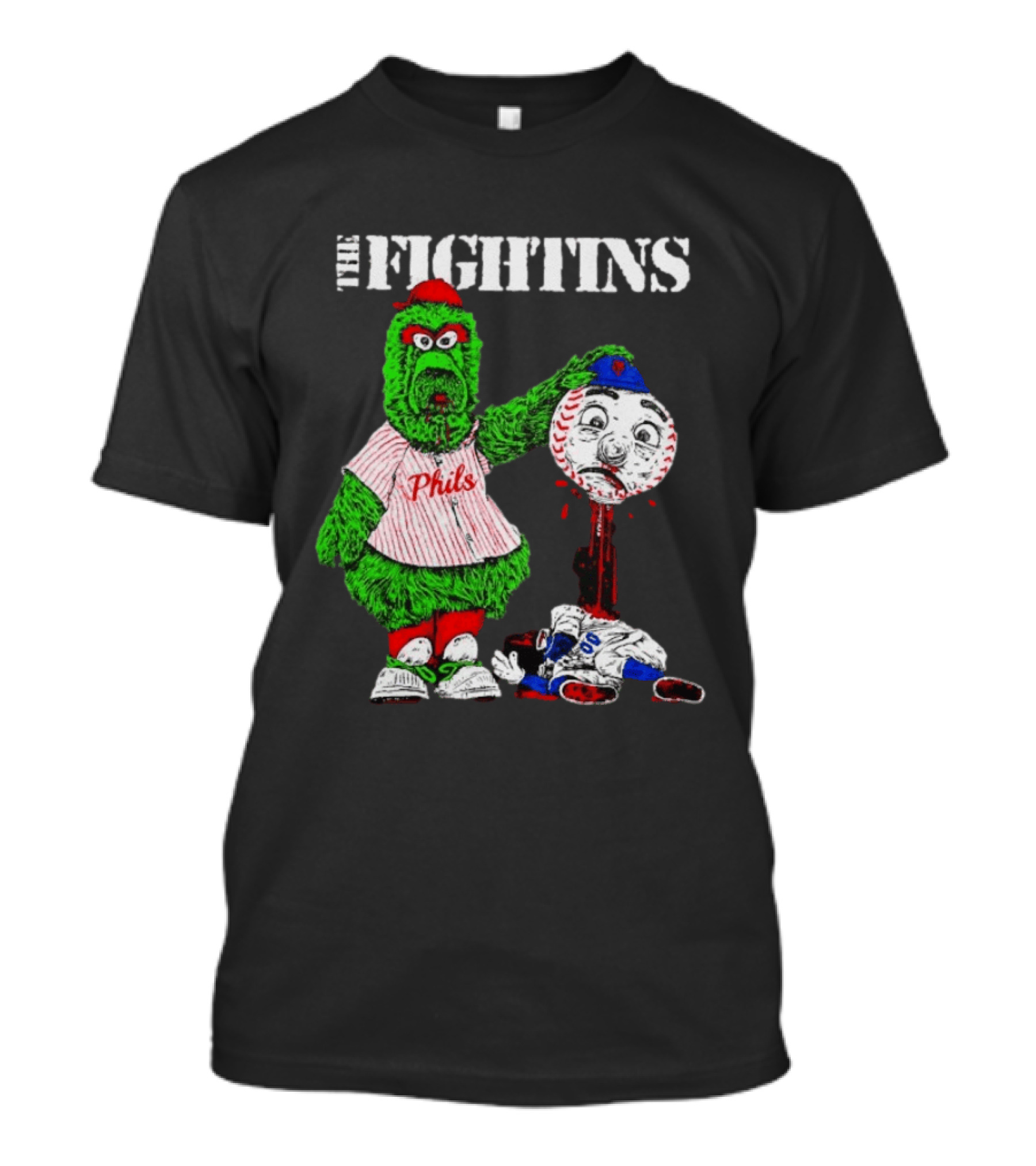 The Fightins Phillie Phanatic Philadelphia Phillies Holding Mr. Met T-Shirt