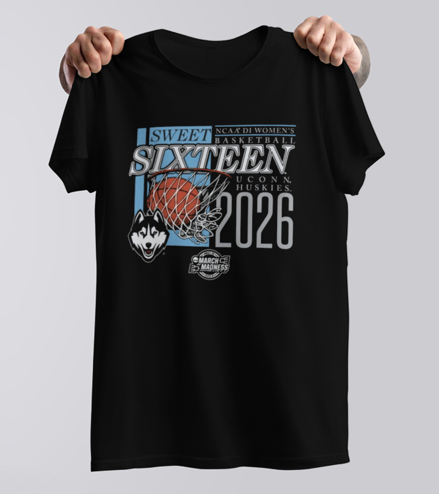 NCAA DI Women's Basketball Sweet Sixteen UConn Huskies 2026 T-Shirt