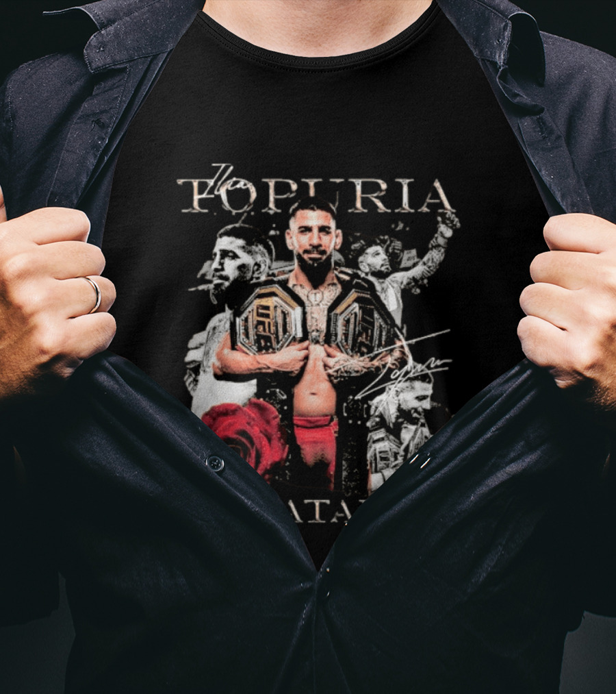 Topuria El Matador Ilia UFC Fighter With Championship Belt Concept T-Shirt