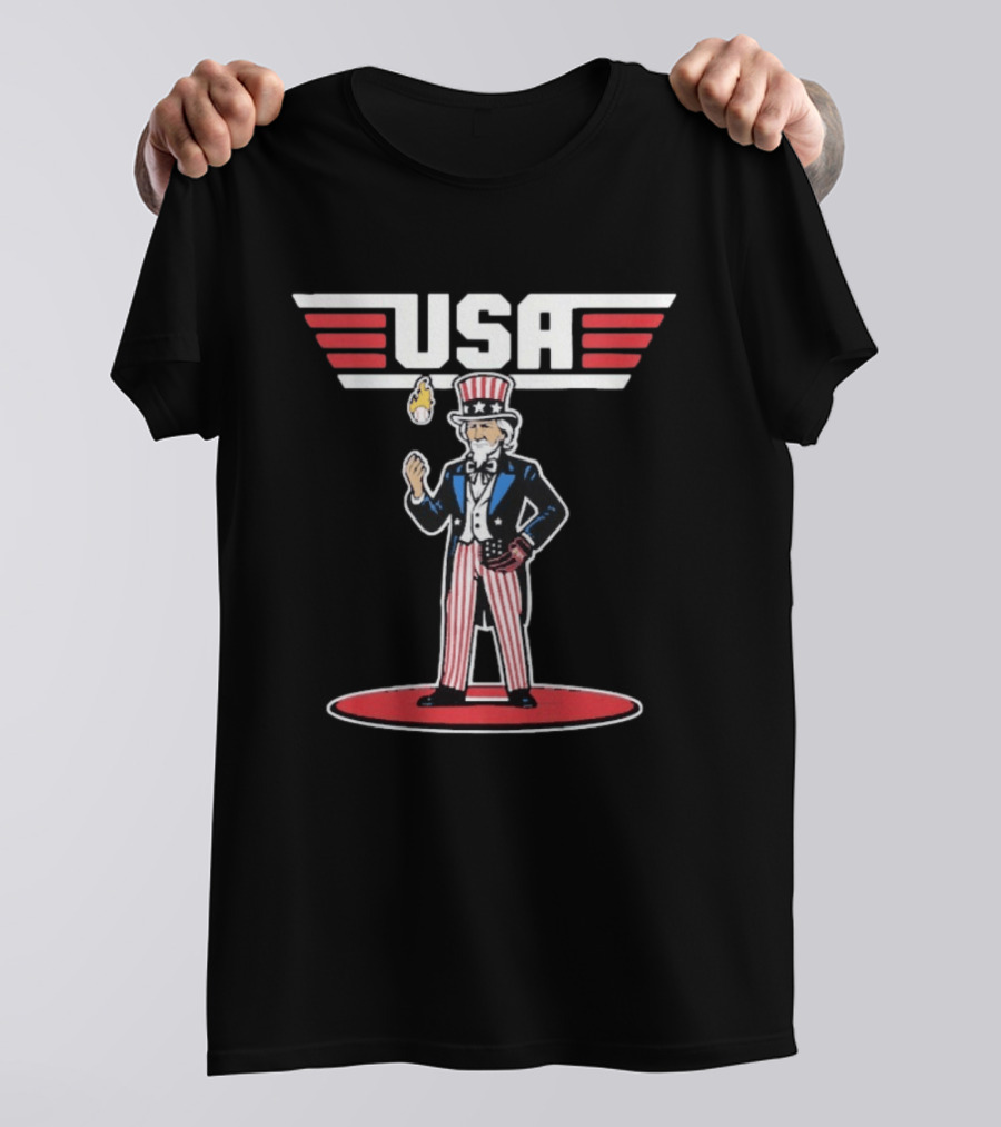 Uncle Sam USA 2026 World Baseball Classic Flameball T-Shirt