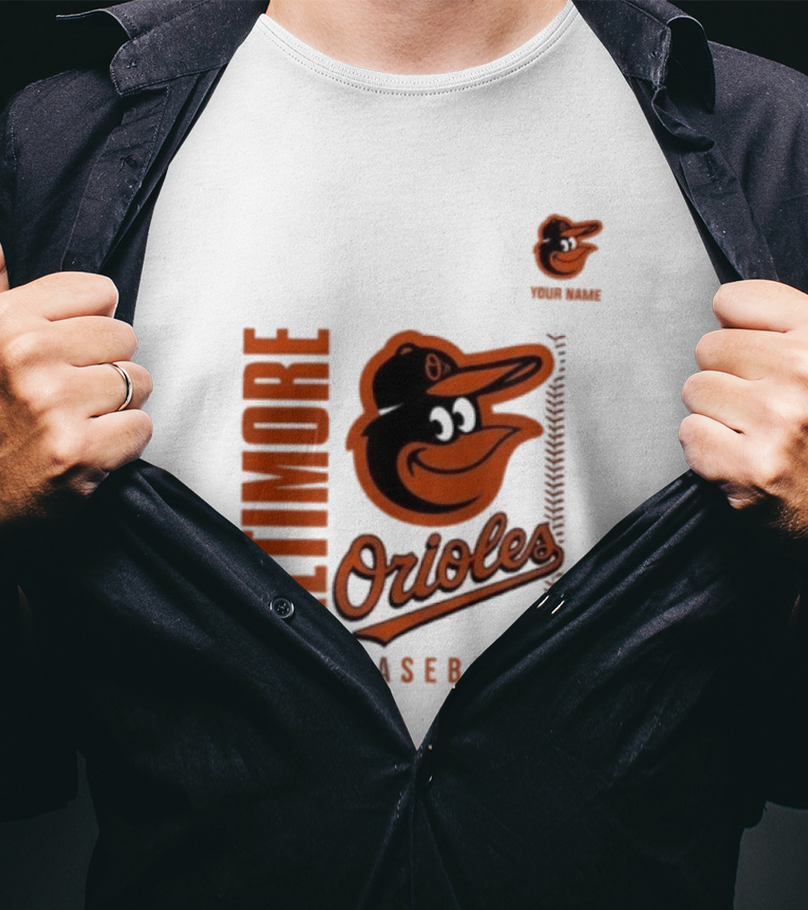 Baltimore Orioles Baseball Team Logo With Mascot Bird T-Shirt