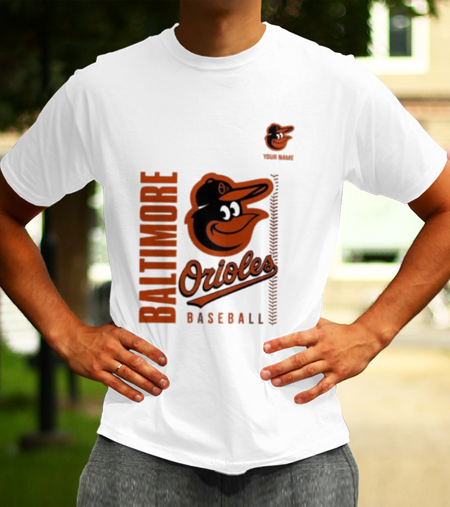 Baltimore Orioles Baseball Team Logo With Mascot Bird T-Shirt