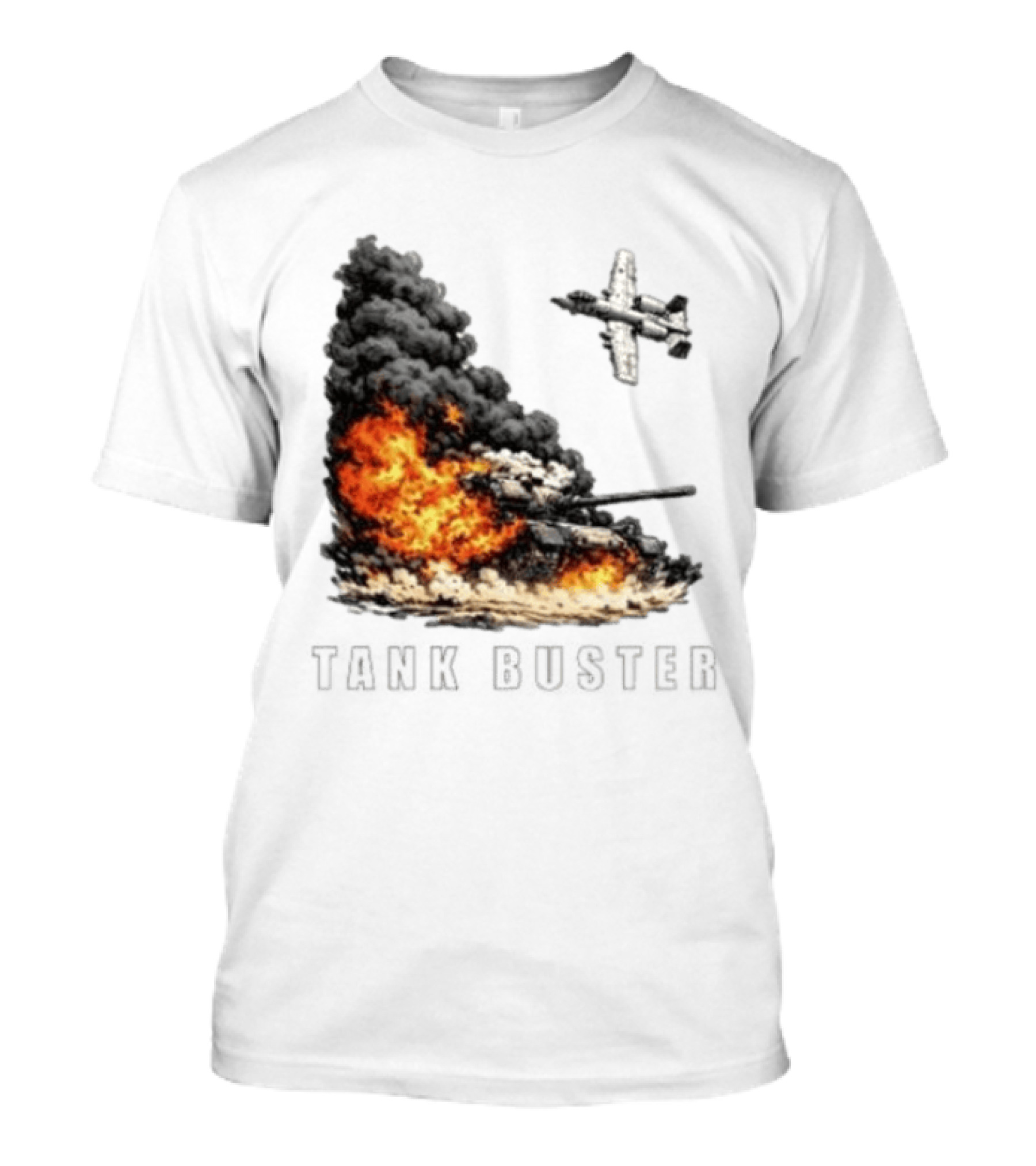 Tank Buster Explosion Fighter Plane Attack T-Shirt