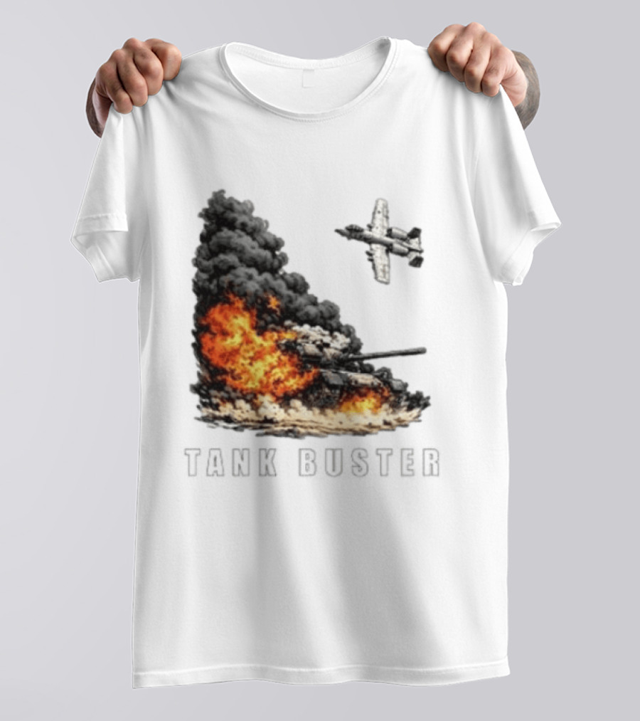Tank Buster Explosion Fighter Plane Attack T-Shirt