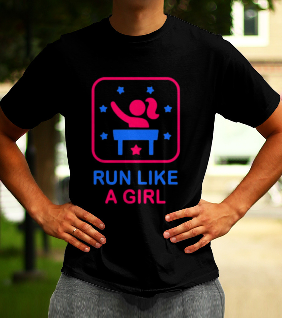 Run Like A Girl Happy Women's History Month Empowerment Stars T-Shirt