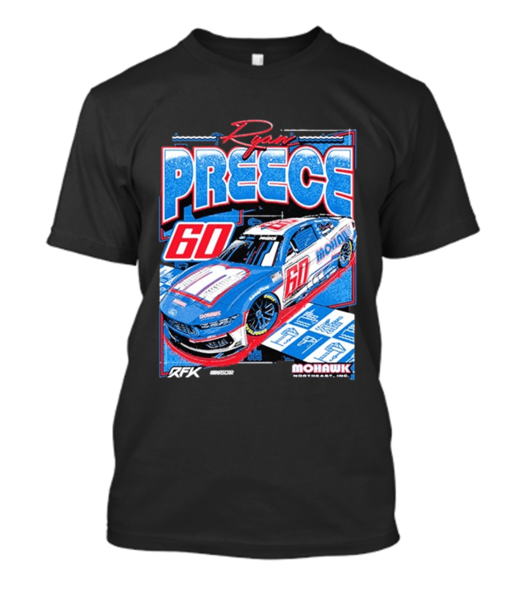 Ryan Preece 2025 Mohawk RFK 60 NASCAR Racing Car T-Shirt