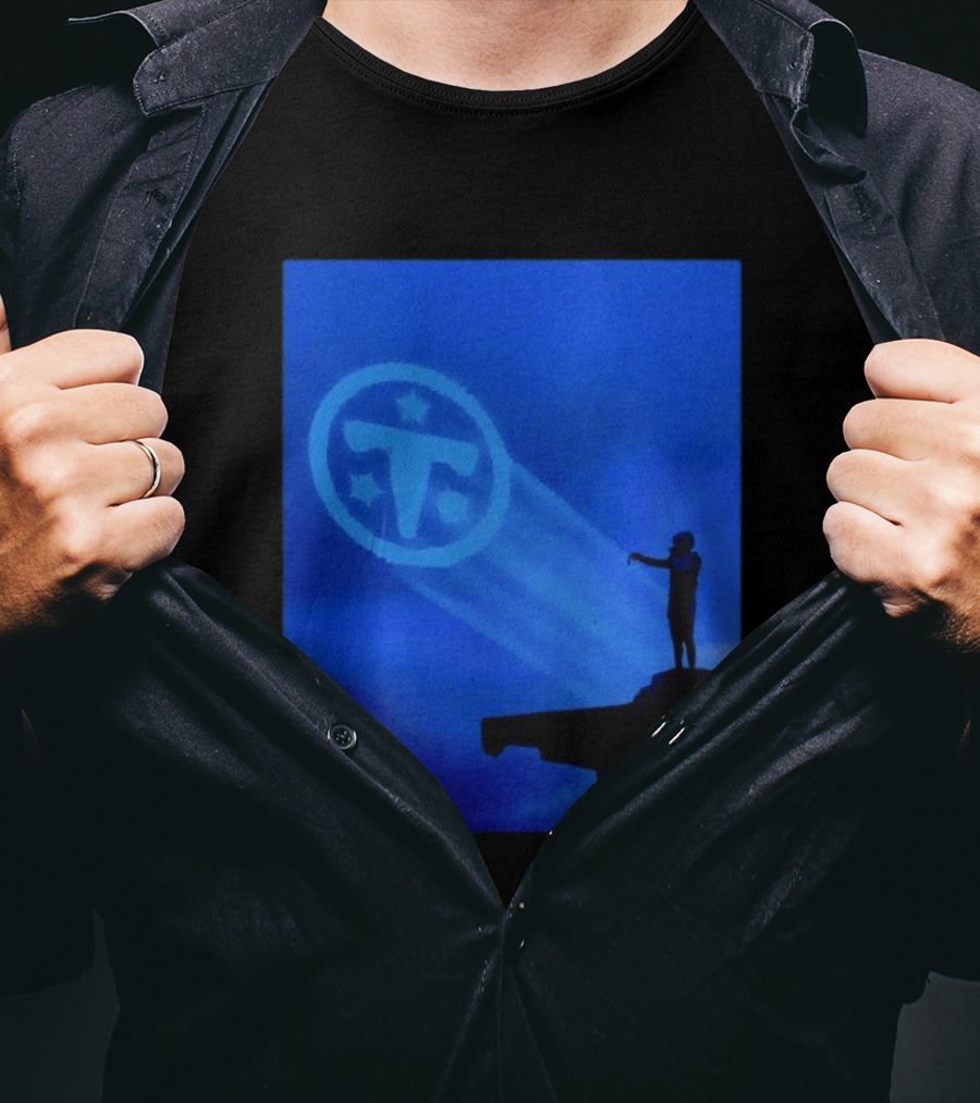 Tennessee Titans Bat Signal Navy Blue Fan Gear T-Shirt