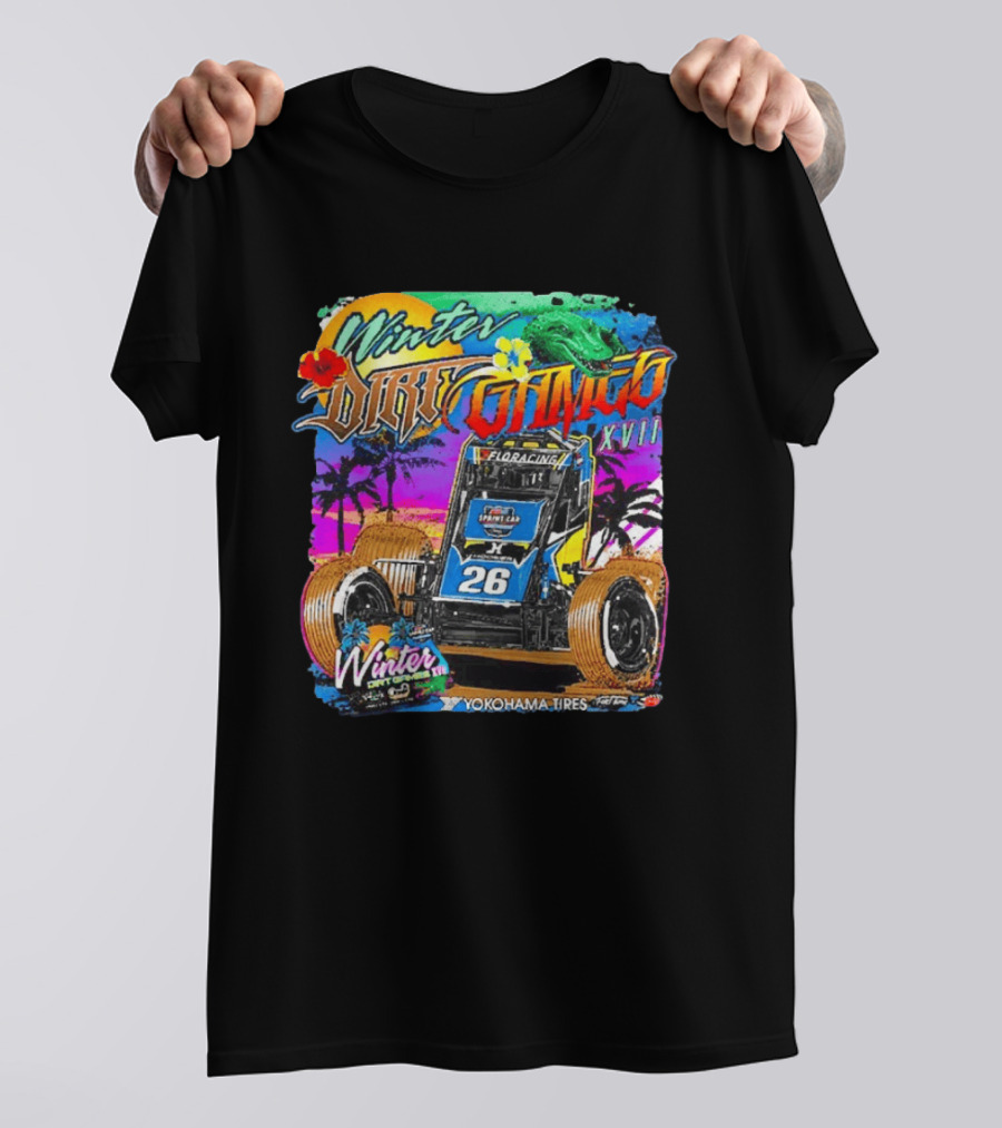 Winter Dirt Games XVII Sprint Car Yokohama Tires FloRacing 26 Tropical T-Shirt