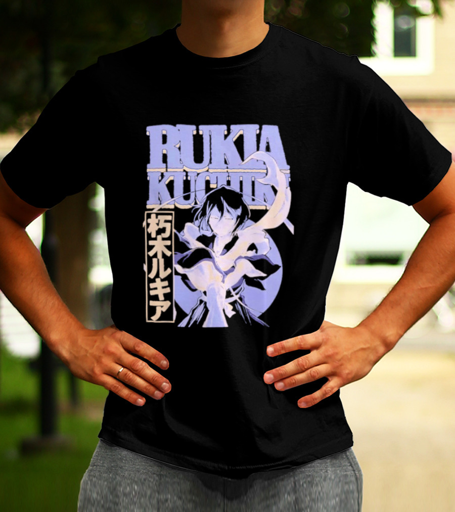Bleach Rukia Kuchiki Anime Character Illustration Japanese T-Shirt