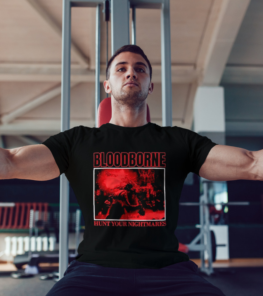 Bloodborne Hunt Your Nightmares Red Hunter Gamers Merch Fan T-Shirt