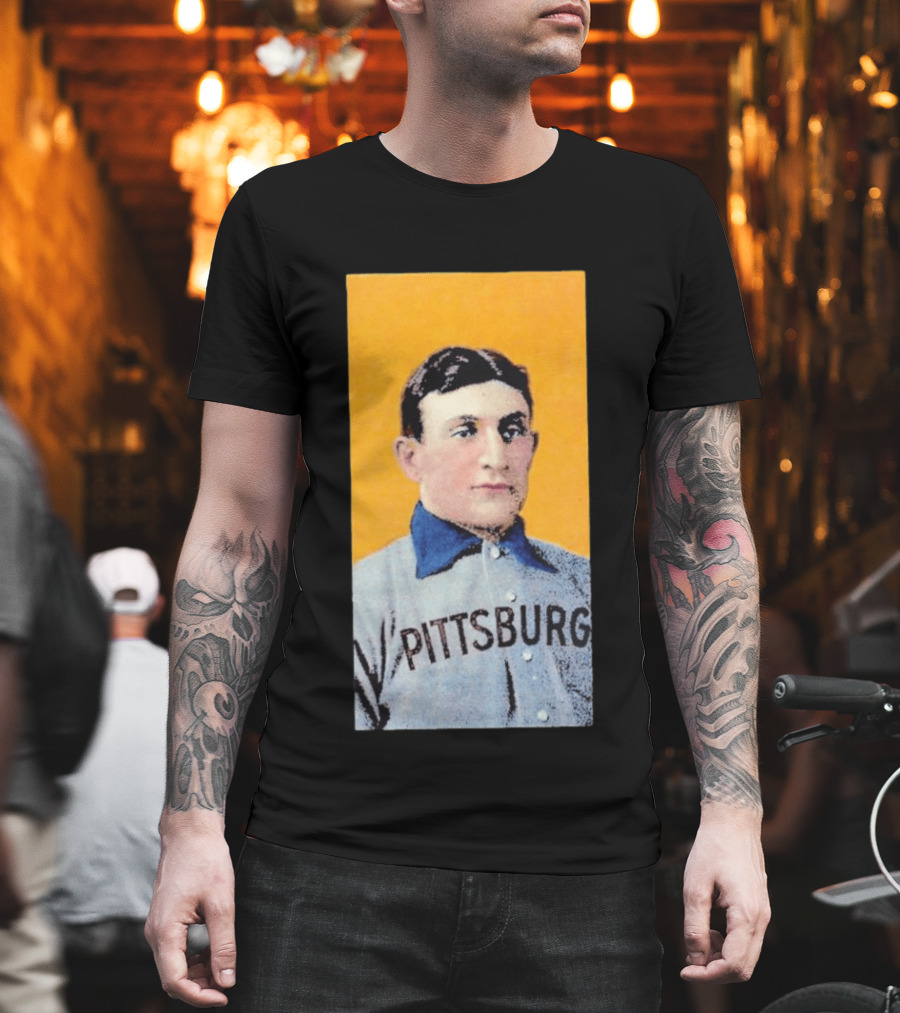 Pittsburgh Vintage Honus Wagner Baseball Player Card T-Shirt
