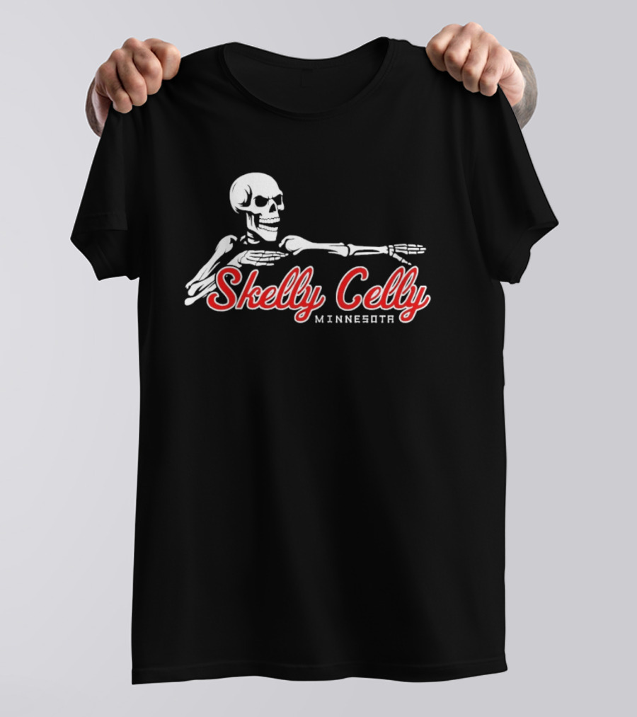 Skelly Celly Minnesota Twins Skeleton Celebration T-Shirt