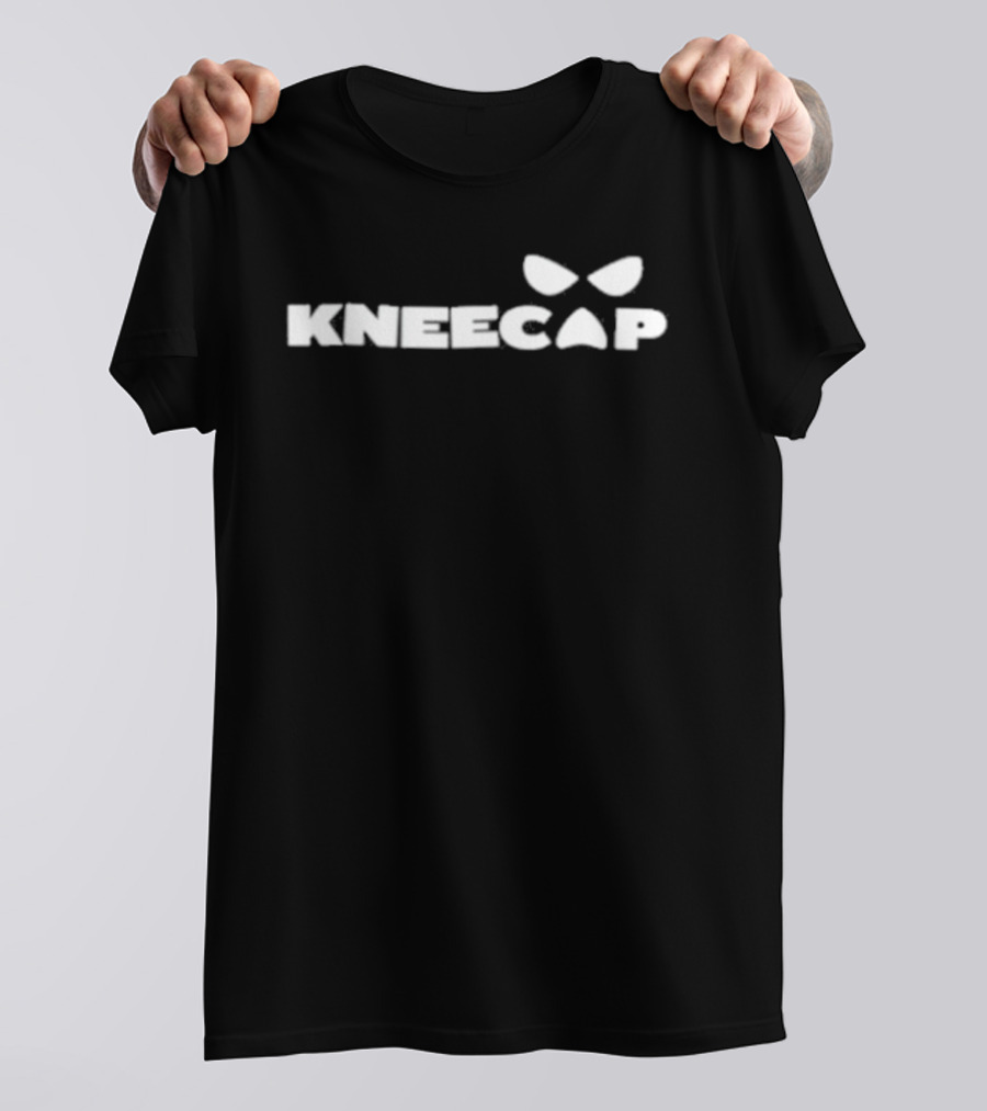 Kneecap Bold Text With Butterfly T-Shirt