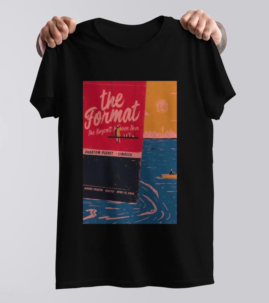 The Format Boycott Heaven Tour Moore Theatre Seattle April 13 2026 Phantom Planet Limbeck T-Shirt