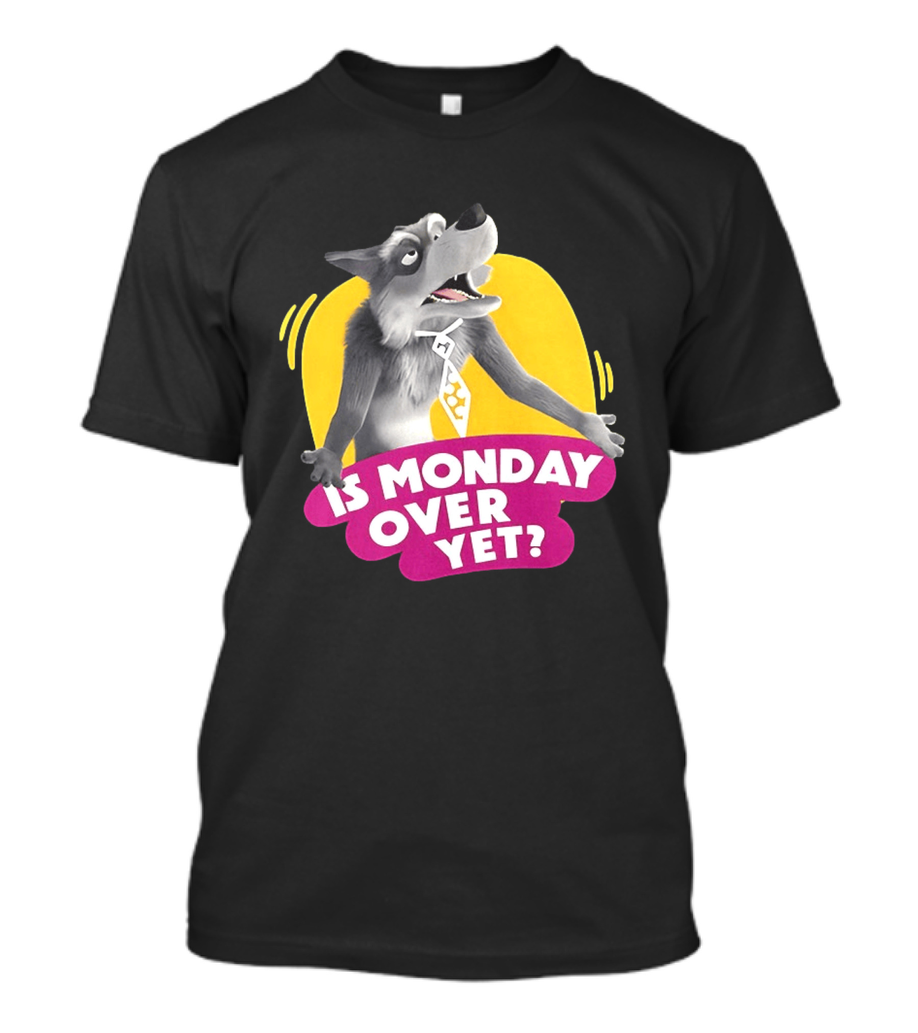 Masha And The Bear Wolf Character Asking Is Monday Over Yet T-Shirt