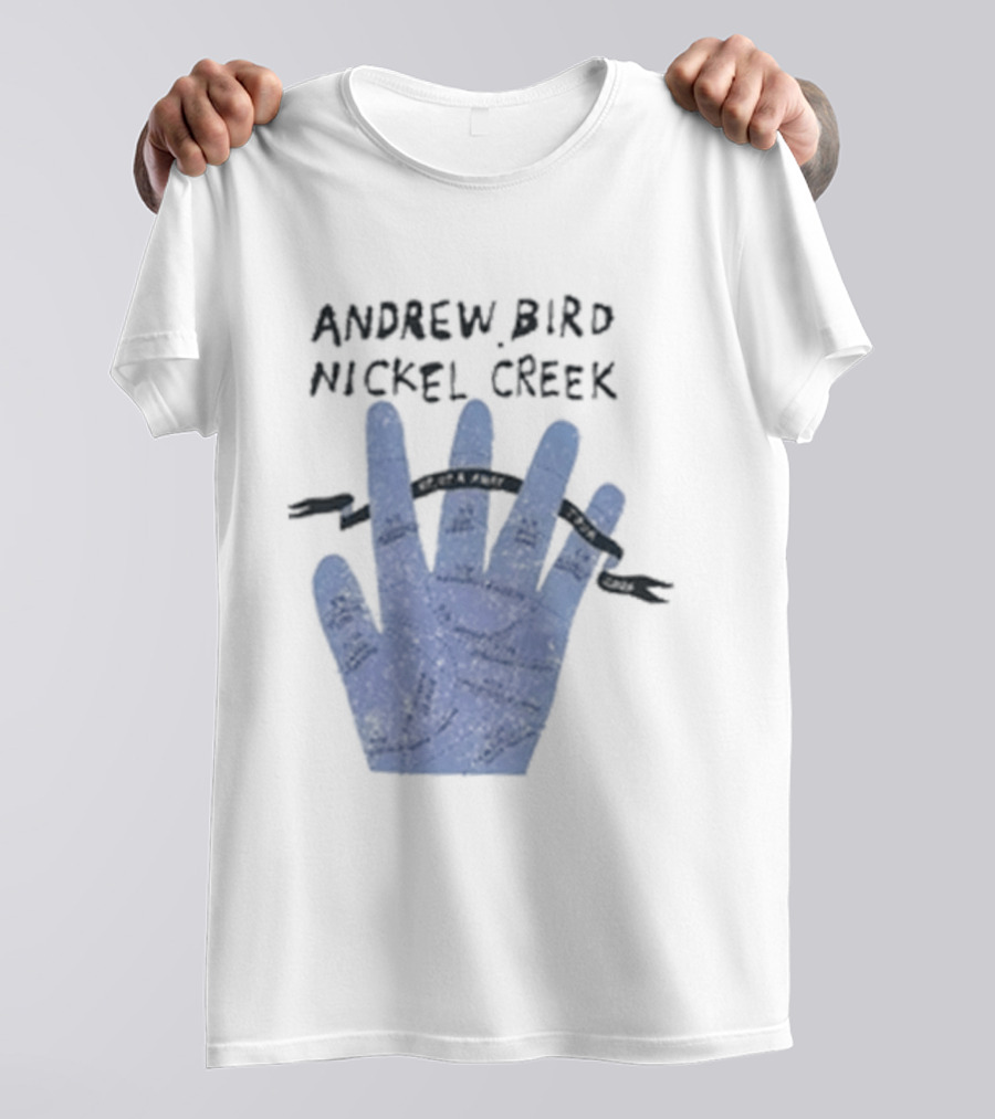 Andrew Bird Nickel Creek Blue Hand Visual T-Shirt