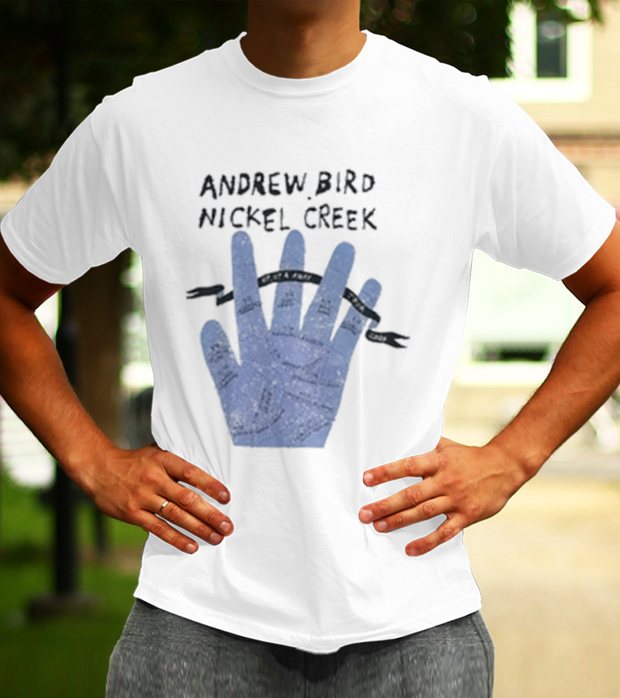 Andrew Bird Nickel Creek Blue Hand Visual T-Shirt