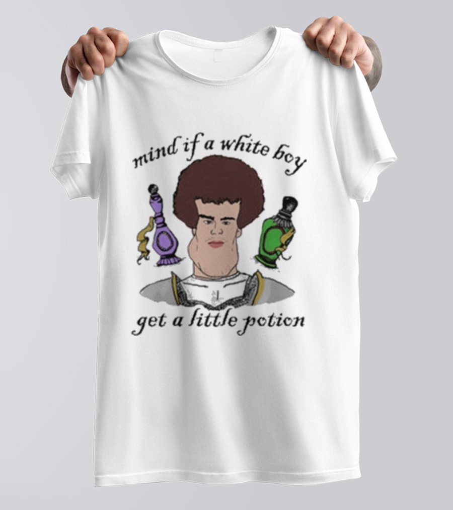 Mind If A White Boy Get A Little Potion Retro Cartoon Humor T-Shirt