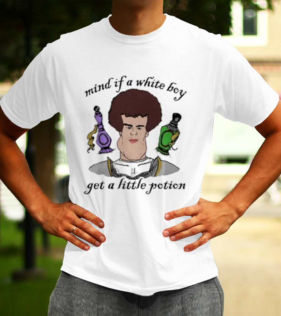 Mind If A White Boy Get A Little Potion Retro Cartoon Humor T-Shirt