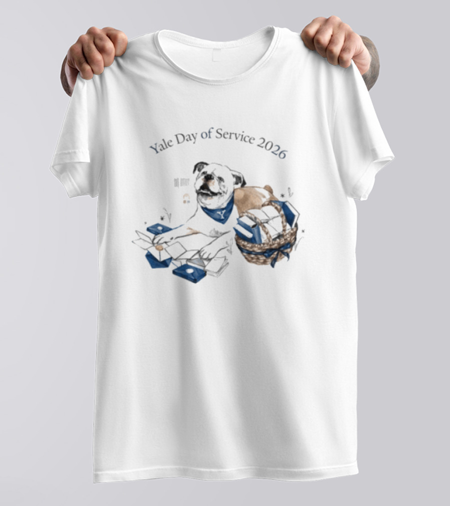 Yale Day Of Service 2026 Pug With Books And Scarf T-Shirt