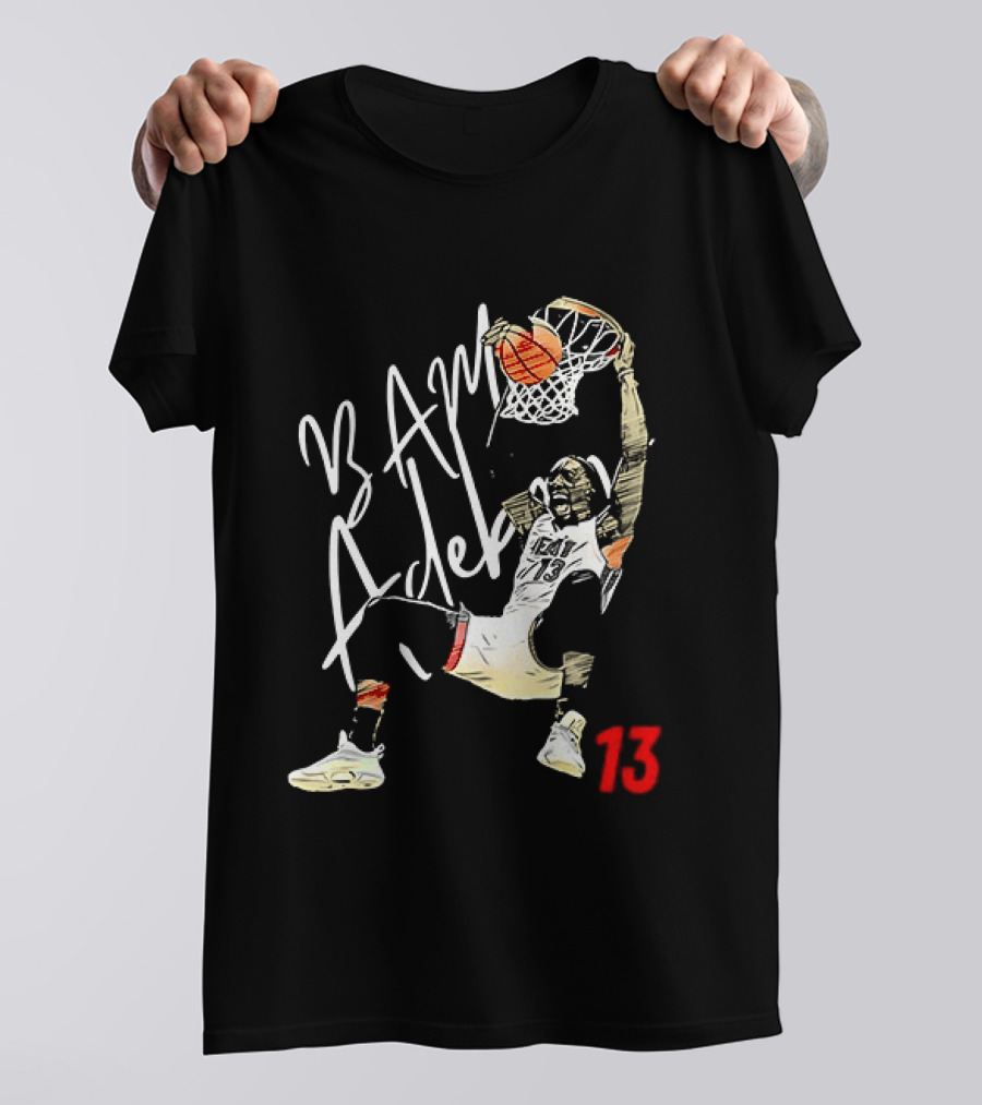 Bam Adebayo Dunking 13 Miami Basketball Player Fan Gear T-Shirt