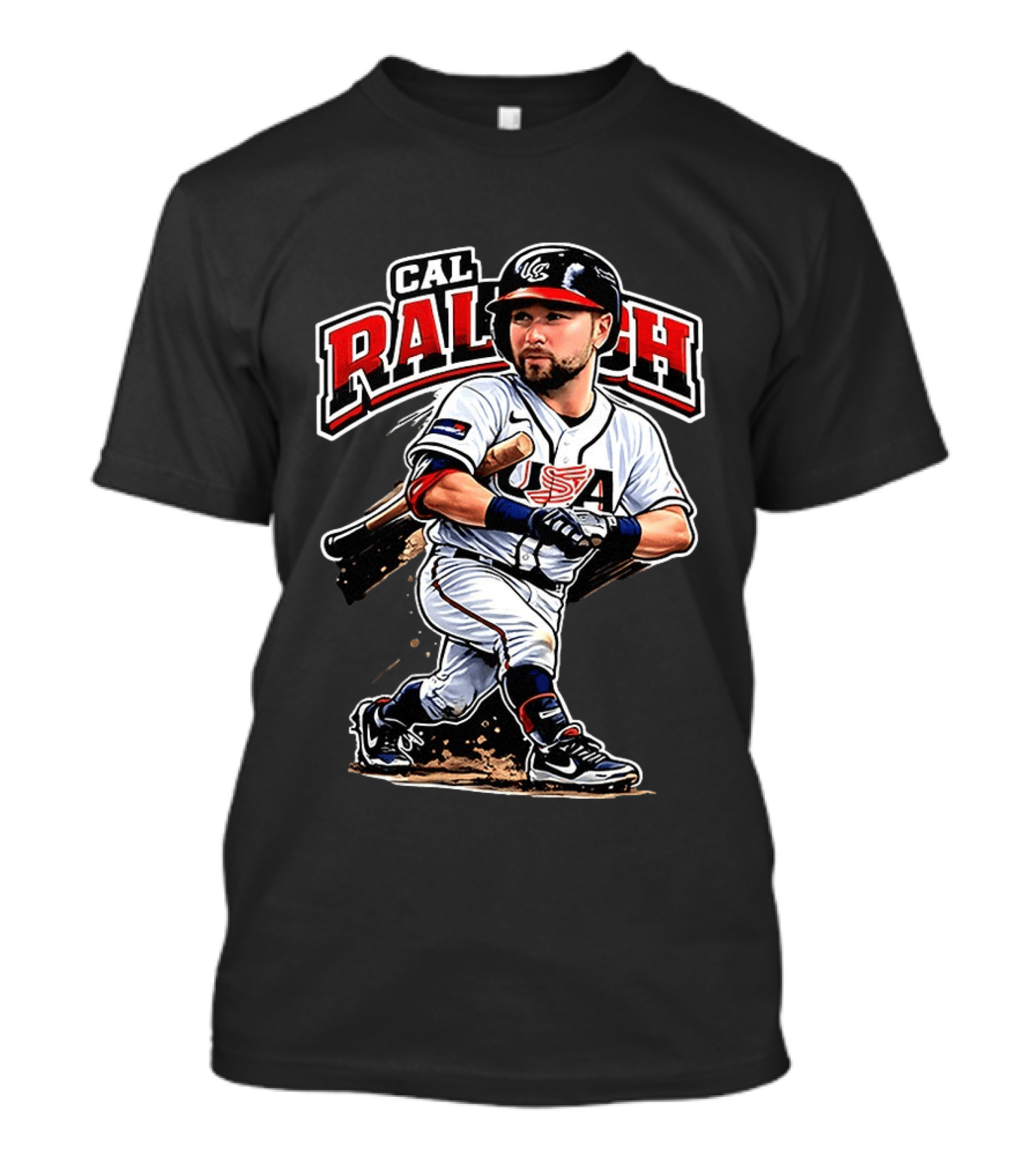 Cal Raleigh USA Baseball Classic Team Player Caricature T-Shirt