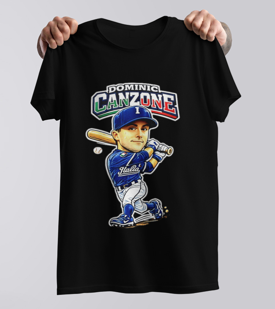 Italy Baseball Classic Dominic Canzone Italia Team Caricature T-Shirt