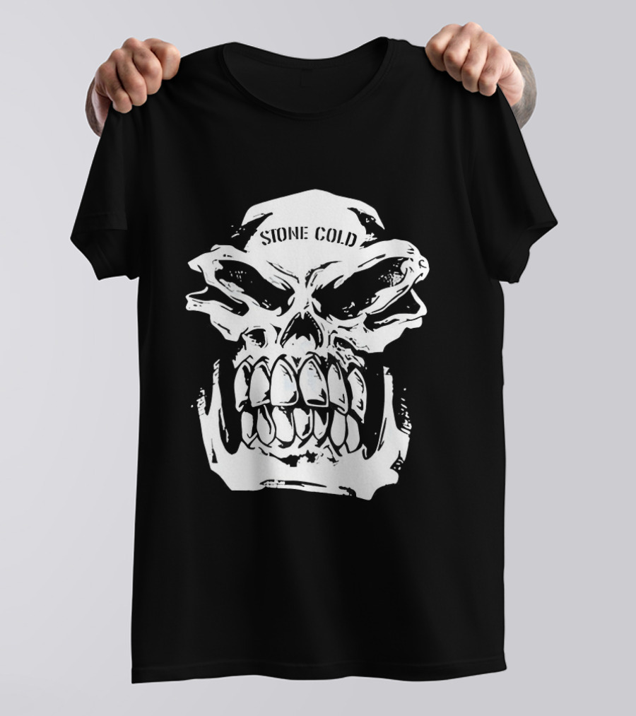 Stone Cold Steve Austin Hellraiser Skull Snow Wash T-Shirt