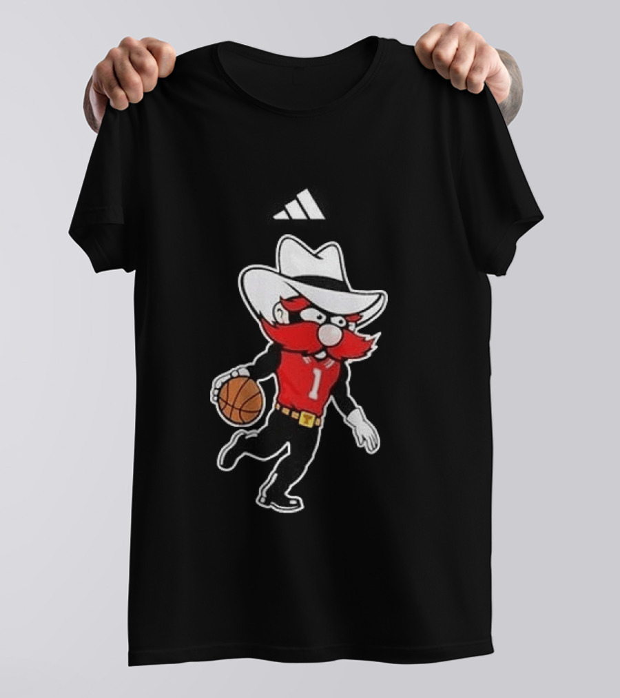 Texas Tech Red Raiders Basketball Wreck 'Em Raider Mascot Playing Basketball T-Shirt