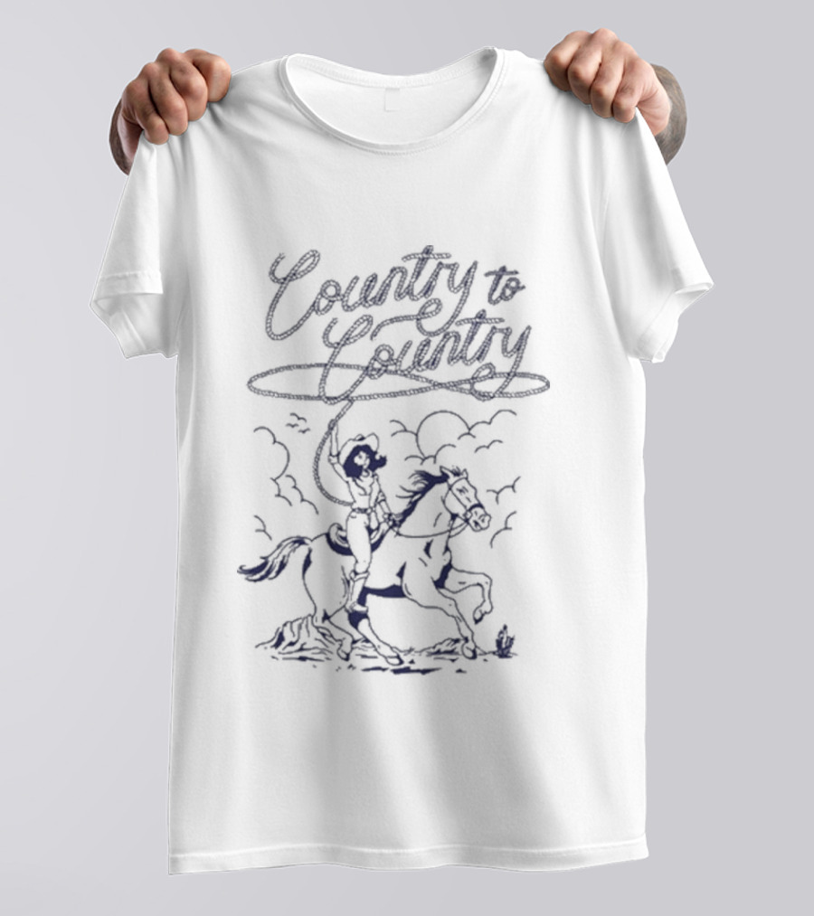 Country To Country 2026 Tour Rodeo Rider Horse Cowboy Adventure T-Shirt