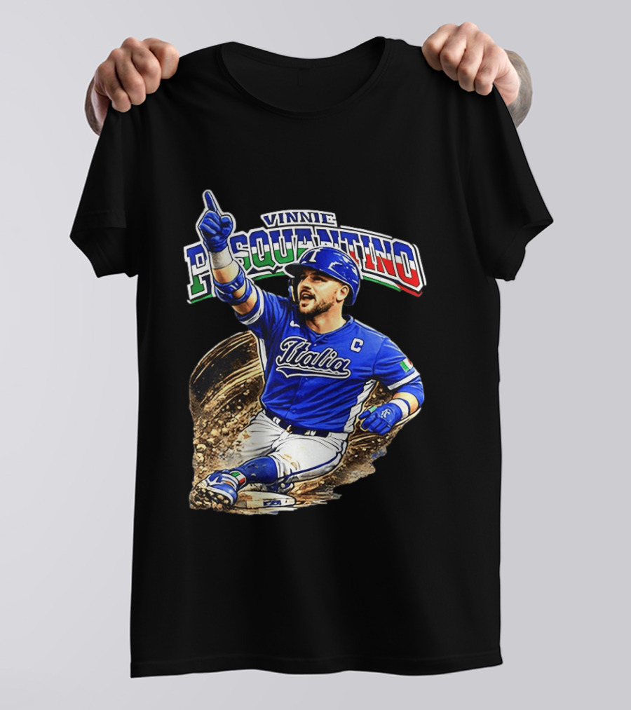 Vinnie Pasquantino Italy Baseball Classic Caricature Italia Jersey Celebration T-Shirt