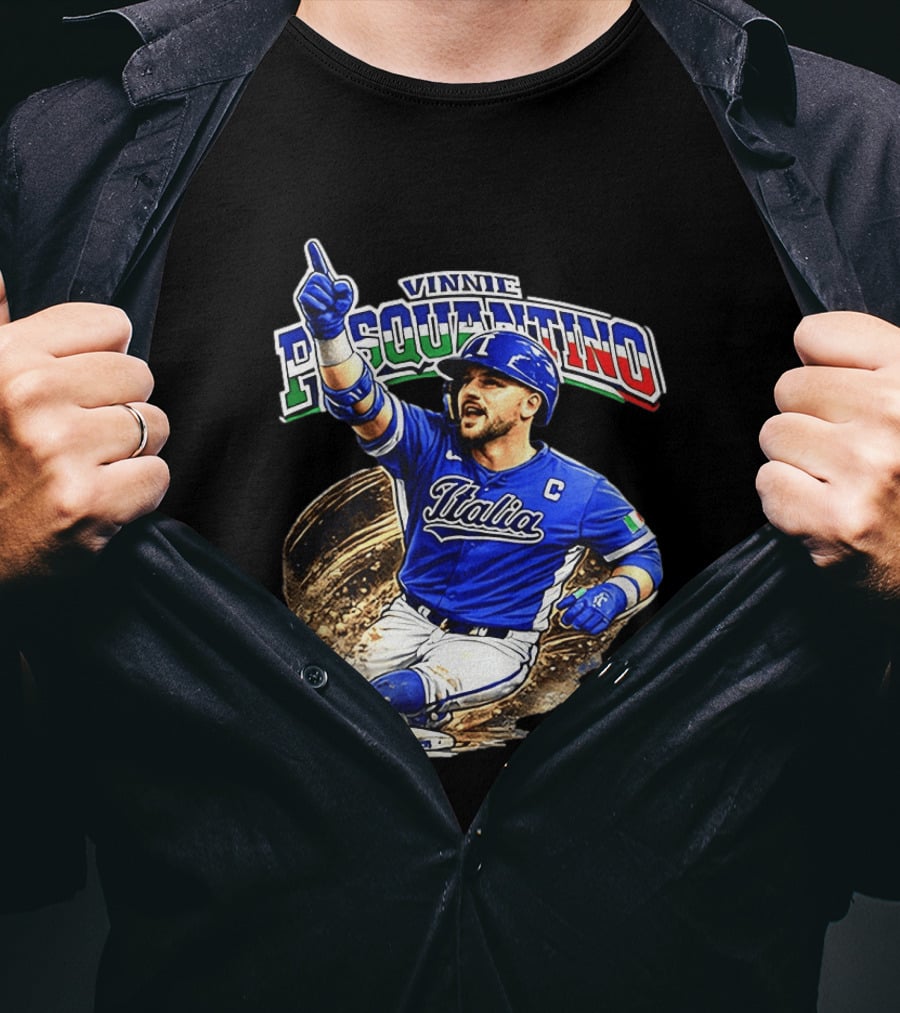 Vinnie Pasquantino Italy Baseball Classic Caricature Italia Jersey Celebration T-Shirt