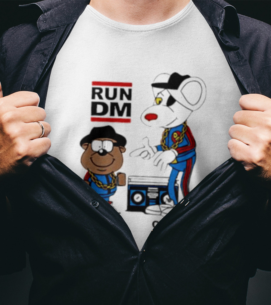 RUN DM Danger Mouse Penfold CHUNK With Boombox T-Shirt