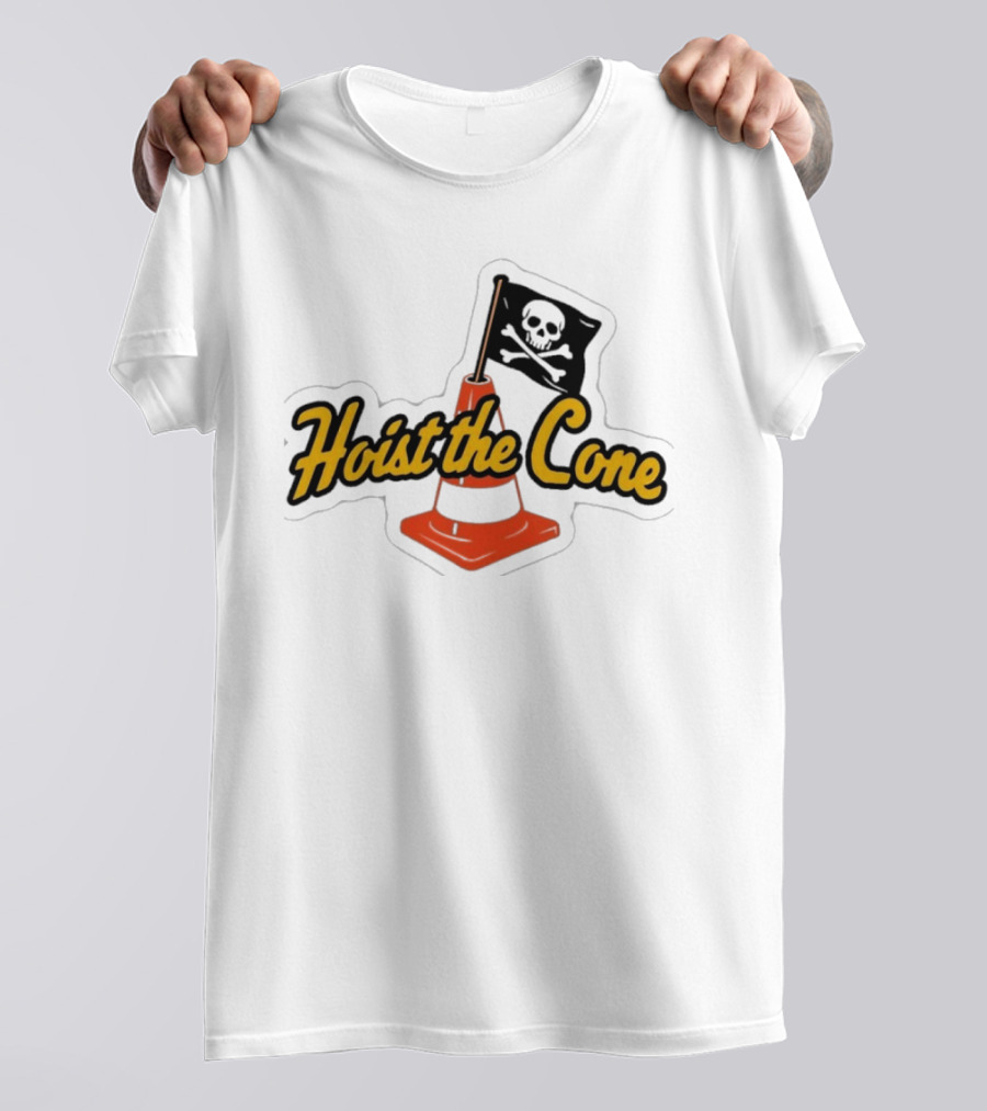 Hoist The Cone Skull Flag Orange Traffic Cone T-Shirt