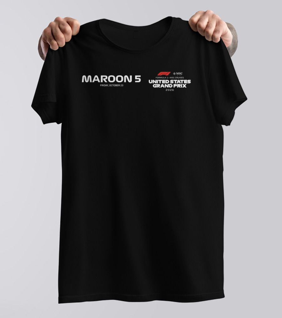 Maroon 5 Live October 23 United States Grand Prix 2026 F1 Event T-Shirt
