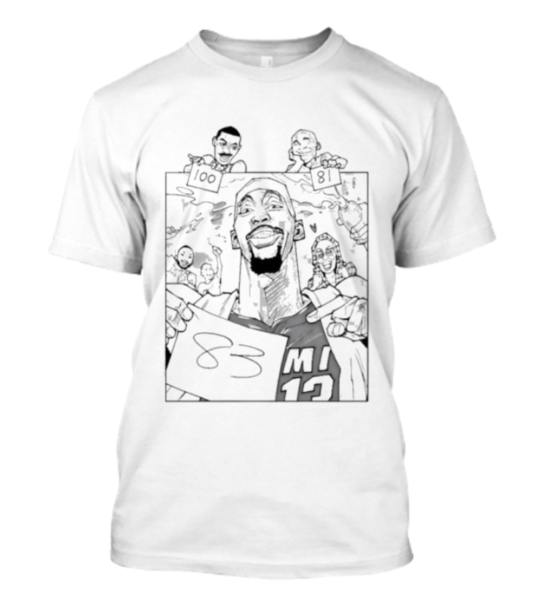 NBA Bam Adebayo 100 Wilt Chamberlain 81 Kobe Bryant 83 MI 13 Celebrate T-Shirt