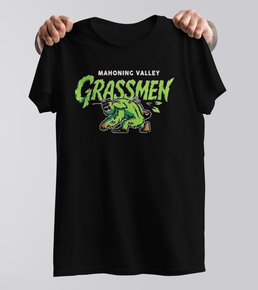 Mahoning Valley Grassmen 2026 Retro Green Creature T-Shirt