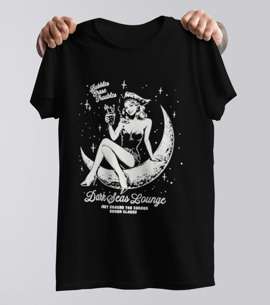 Dark Seas Lounge Hot Since The Summer Moon Maiden Cosmic Cocktails T-Shirt